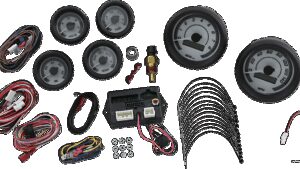 DAKOTA DIGITAL MVX-8K Series Analog/Digital 6-Gauge Kit - Black Bezel - White Face with Gray Background