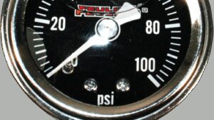 FEULING PARTS Liquid Filled Oil Pressure Gauge - 1.5" Dial - 1/8" Bottom Port - Black Face