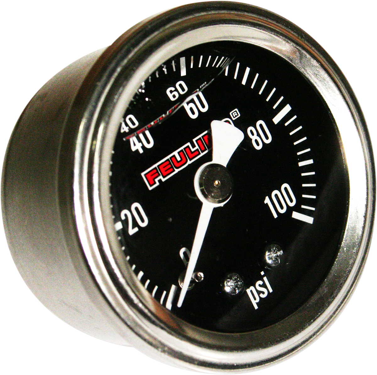 FEULING PARTS Liquid Filled Oil Pressure Gauge - 1.5" Dial - 1/8" Back Port - Black Face