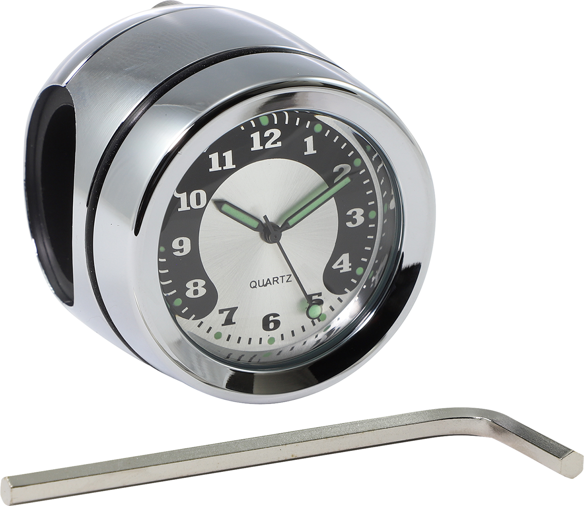 DRAG SPECIALTIES Handlebar Mount Clock - Chrome - For 1" Bar