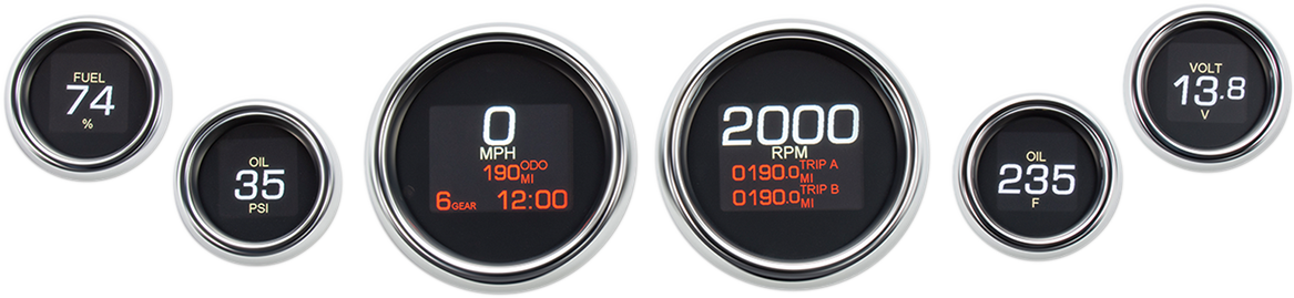 DAKOTA DIGITAL MLX 6-Gauge Instrument Kit - Chrome Bezel - Touring/Trike '04-'13