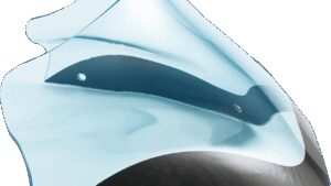 KLOCK WERKS Kolor Flare™ Windshield - 8" - Blue Ice - FLTR