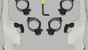 MEMPHIS SHADES Batwing - Mounting Kit - Polished - FLSB