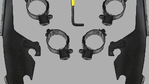 MEMPHIS SHADES Batwing - Mounting Kit - Black - FLSB