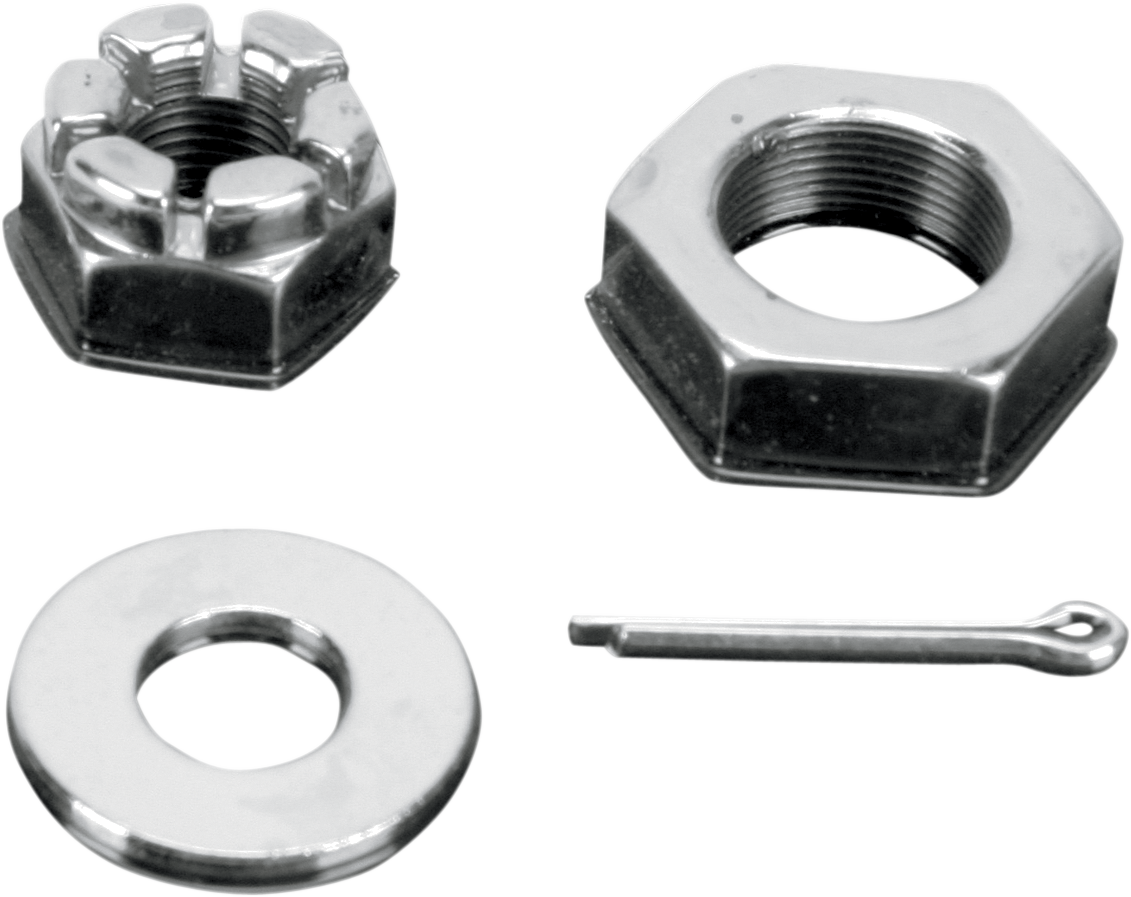 COLONY Nuts with Washers Kit - Front/Axle - Hex - Chrome - '66-'71 Touring