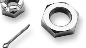 COLONY Nuts with Washers Kit - Front/Axle - Hex - Chrome - '73-'06 Dyna/FXR/Sportster