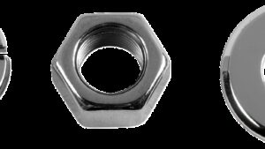 COLONY Nuts with Washers Kit - Front/Axle - Hex - Chrome - '72-'07 Harley-Davidson