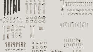 COLONY Hardware Kit - Stock/Motor - Cadmium Plated - '58-'65 Duo Glide/Electra Glide