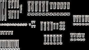 DRAG SPECIALTIES Bolt Kit - Complete Motor - Knurled/Socket-Head - Black/Chrome - '07-'17 Softail/Dyna