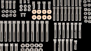 DRAG SPECIALTIES Bolt Kit - Complete Motor - Knurled/Socket-Head - Black/Chrome - '04-'21 Sportster