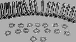 DRAG SPECIALTIES Bolt Kit - Primary Cover - Knurled - Black/Chrome - '04-'21 Sportster