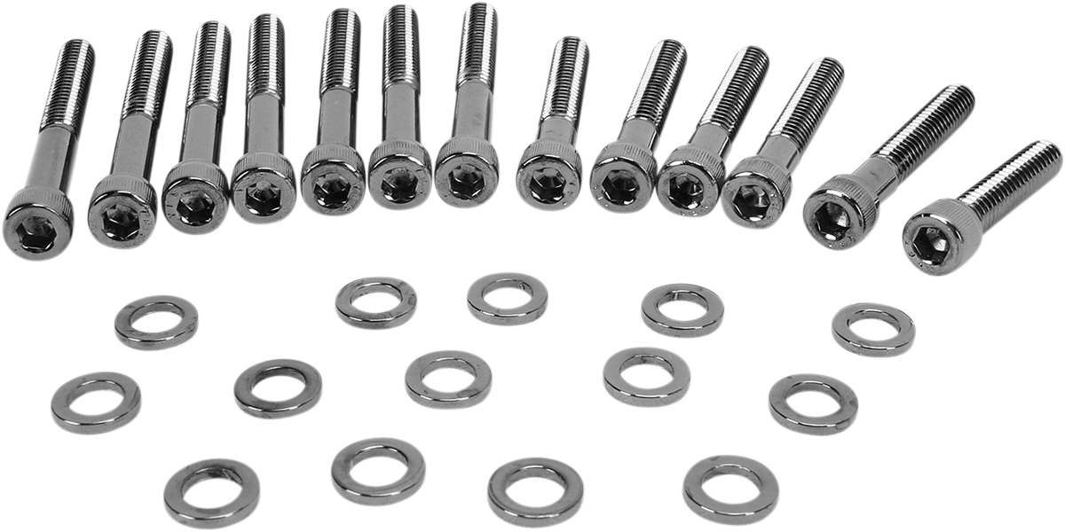 DRAG SPECIALTIES Bolt Kit - Cam Cover - Knurled - Black/Chrome - '04-'21 Sportster