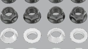 BOLT Flange Lug Nut - Locking - Silver - 8-Pack
