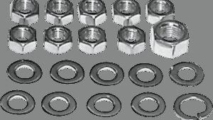 COLONY Nuts with Washers Kit - Transmission Side Cover/Clutch Arm - Chrome