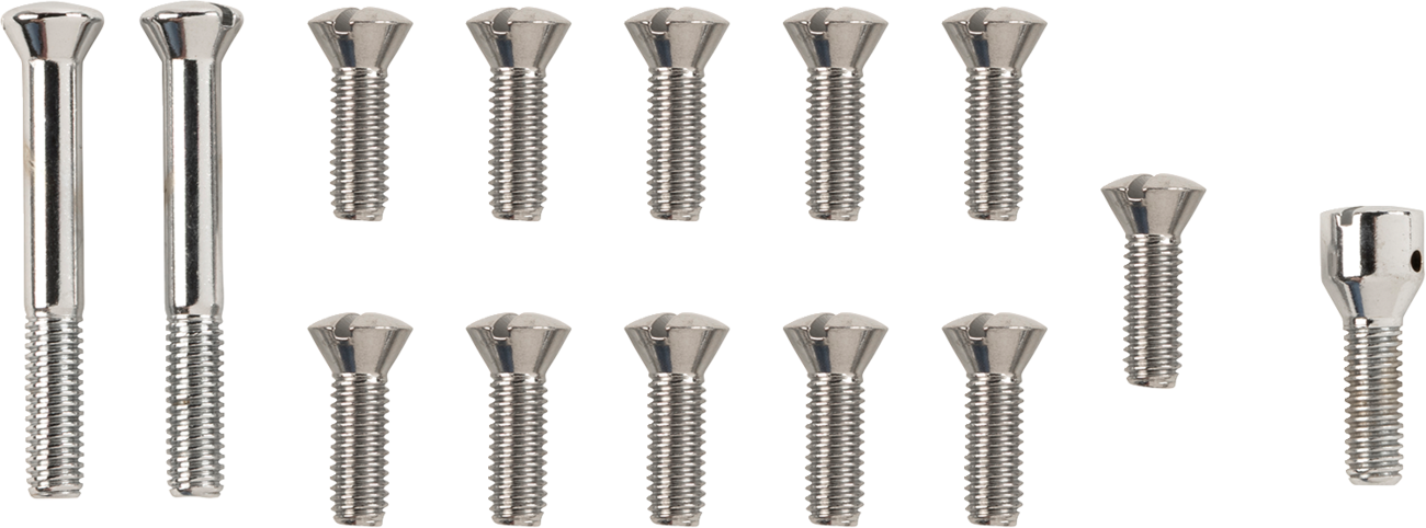 COLONY Screw Kit - Transmission Top Cover - Flat/Countersunk/Slotted - Chrome