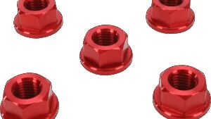 DRIVEN RACING Sprocket Nuts - 5-Bolt Hub - Red - M10 x 1.25