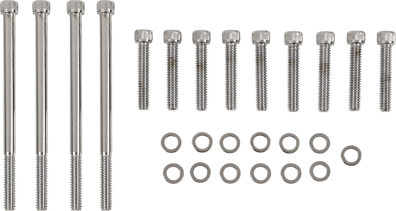 DRAG SPECIALTIES Bolt Kit - Primary Cover - Knurled - Chrome - Softail/Dyna