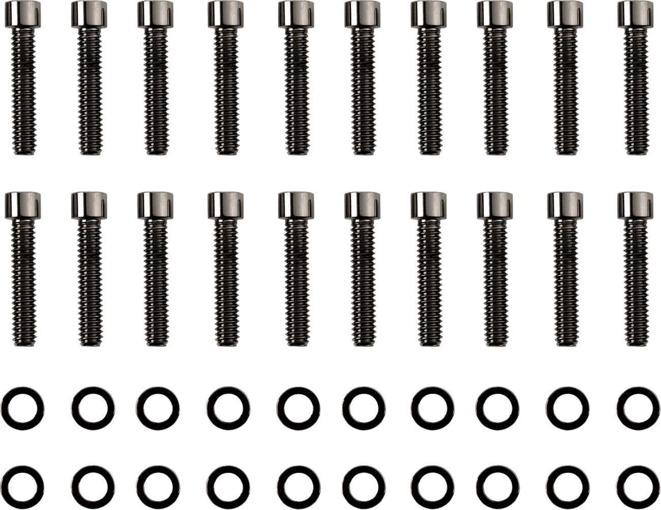 DRAG SPECIALTIES Bolt Kit - Rocker Cover - Smooth/Socket-Head - Black/Chrome - M8