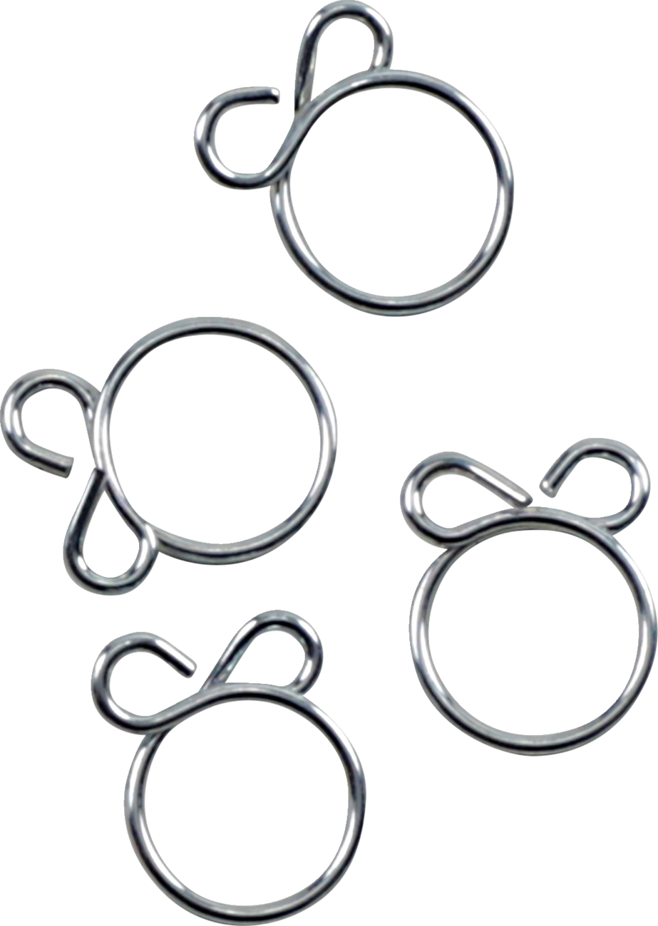 ALL BALLS Refill Clamp Kit - Fuel Line/Wire - Flat Ear - Silver - 12.5 mm - 4 Pack