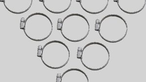 PARTS UNLIMITED Hose Clamps - Embossed - 40-60 mm - 10 Pack