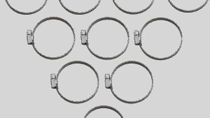 PARTS UNLIMITED Hose Clamps - Embossed - 50-70 mm - 10 Pack