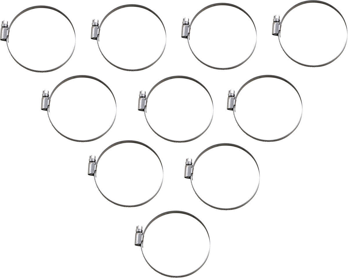 PARTS UNLIMITED Hose Clamps - Embossed - 60-80 mm - 10 Pack