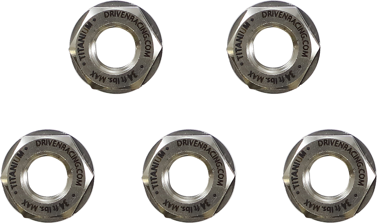 DRIVEN RACING Sprocket Nuts - Titanium - 5 Pack