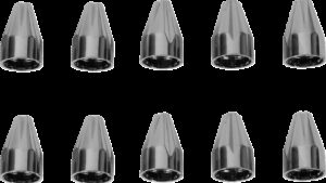 CIRO Bolt Caps - Engine - Fluted/Spike - 1/4" - Black Chrome