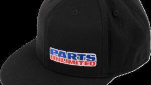 THROTTLE THREADS Parts Unlimited Flat Bill Hat - Black