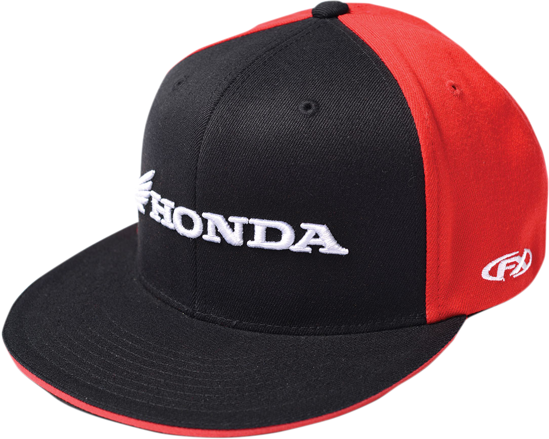 FACTORY EFFEX Honda Horizontal Flexfit® Hat - Black/Red - Large/XL