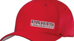THROTTLE THREADS Parts Unlimited Curved Bill Hat - Red - Small/Medium