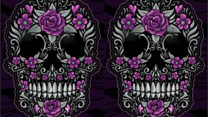 LETHAL THREAT Neck Scarf - Floral Skull