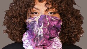 LETHAL THREAT Watercolor Skull Face Neck Scarf