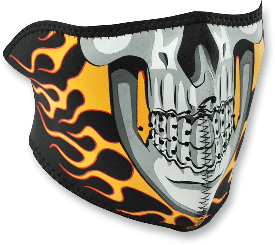 ZAN HEADGEAR HALF MASK BURNING SKULL