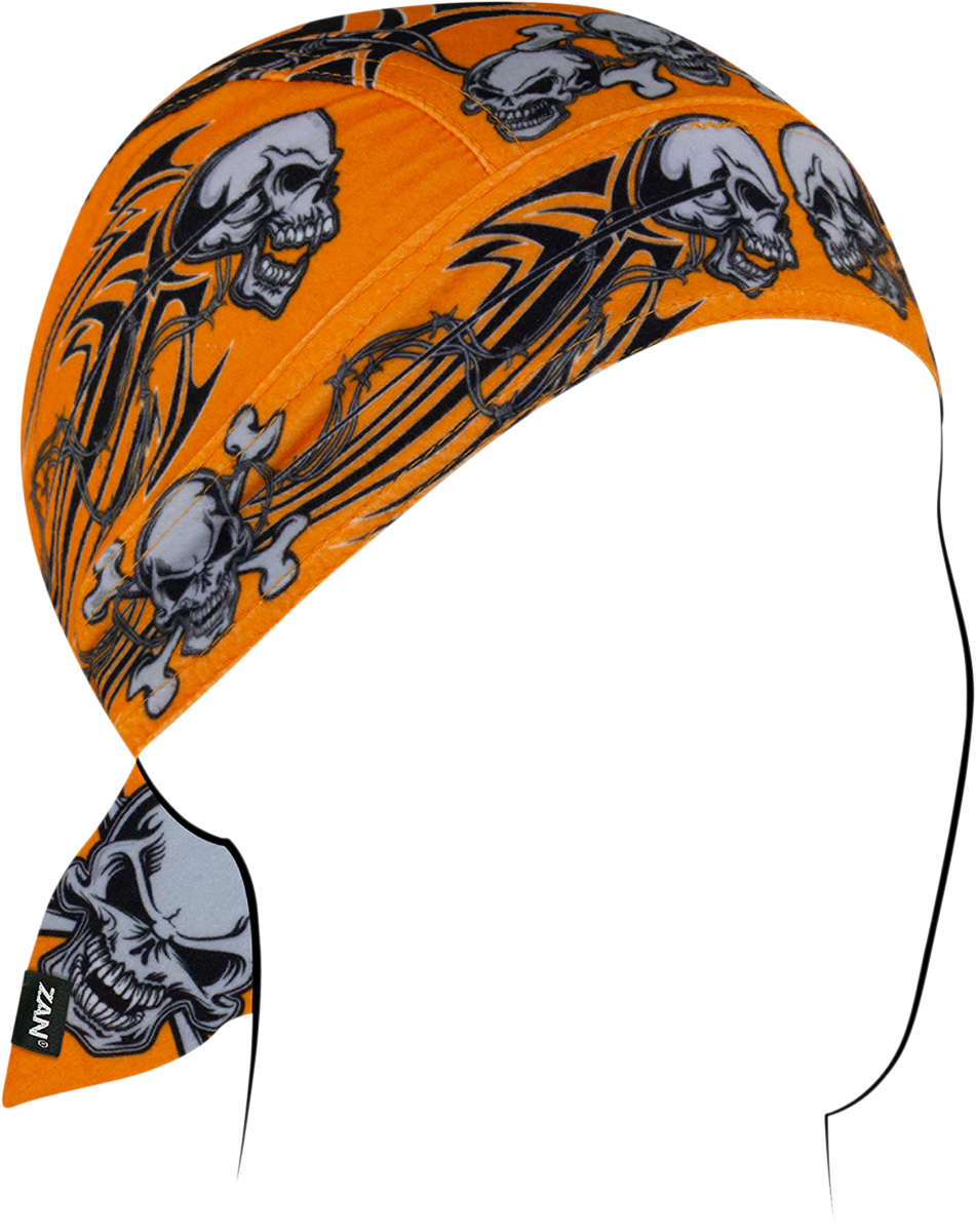 ZAN HEADGEAR Flydanna® SportFlex® - Orange Tribal Skull