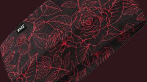 ZAN HEADGEAR SportFlex® Headband - Black and Red Roses
