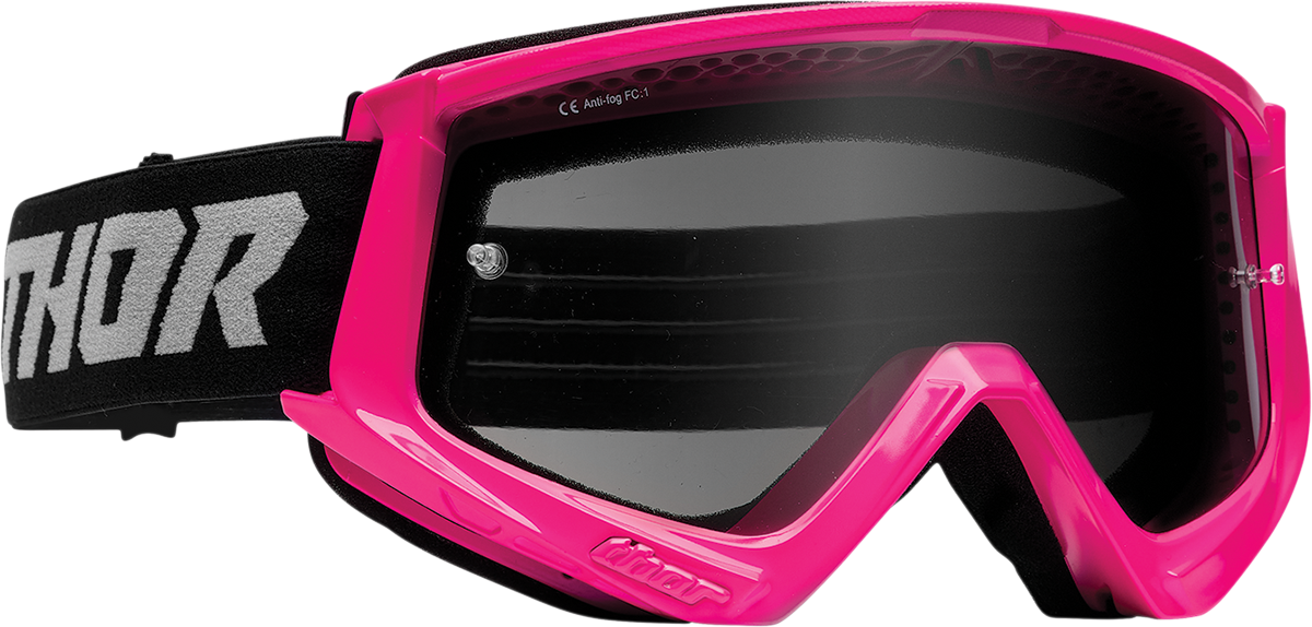 THOR Combat Sand Goggle - Racer - Flo Pink/Gray - Smoke Lens