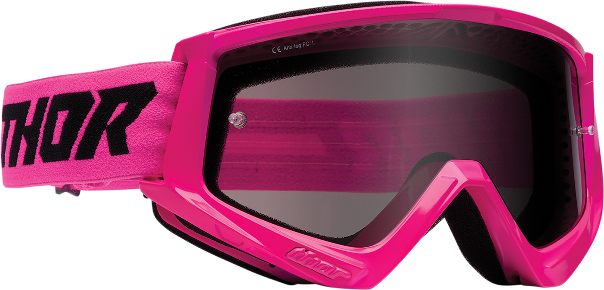 THOR Combat Sand Goggle - Racer - Flo Pink/Black - Smoke Lens