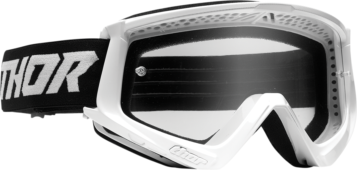 THOR Combat Goggle - Racer - White/Black - Clear Lens