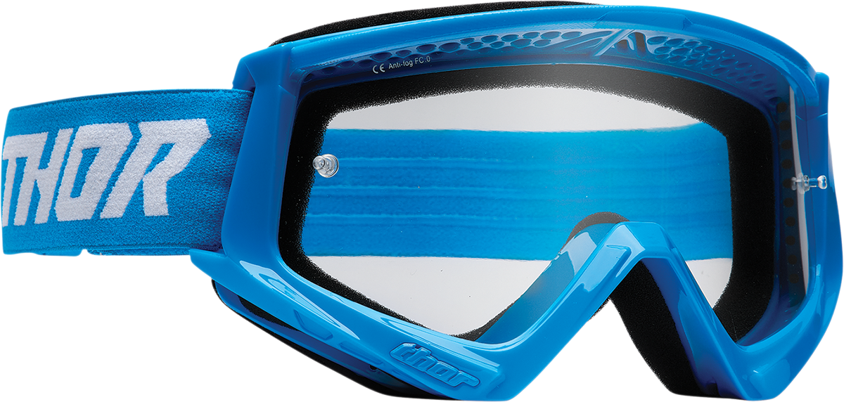 THOR Combat Goggle - Racer - Blue/White - Clear Lens