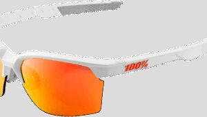 100% Sportcoupe Sunglasses - Soft Tact White - HiPER Red Multilayer Mirror Lens