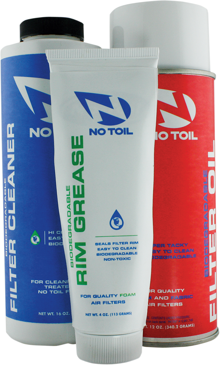 NO TOIL Filter Oil, Cleaner, and Rim Grease Kit - Aerosol