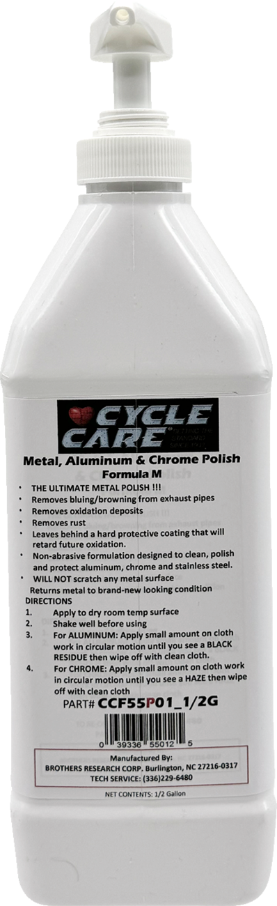 CYCLE CARE FORMULAS Formula M Aluminum/Chrome Polish - Bag in Box - 1/2 U.S. gal.