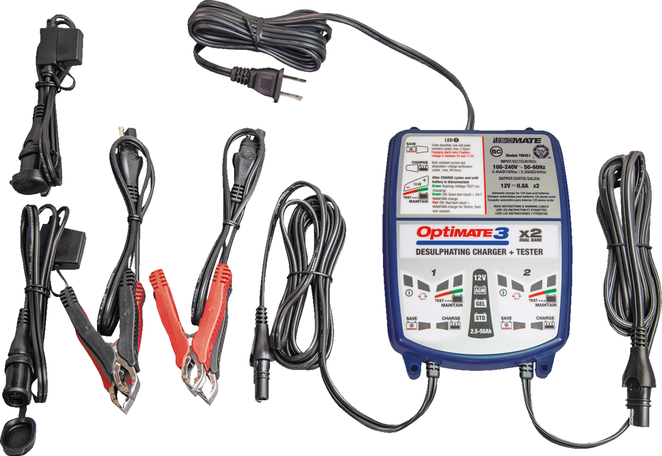TECMATE Battery Charger/Maintainer - 2-Bank