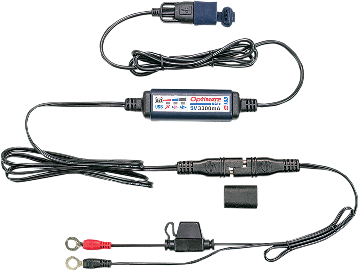 TECMATE SAE to USB Power Cable O-108 - With Battery Lead