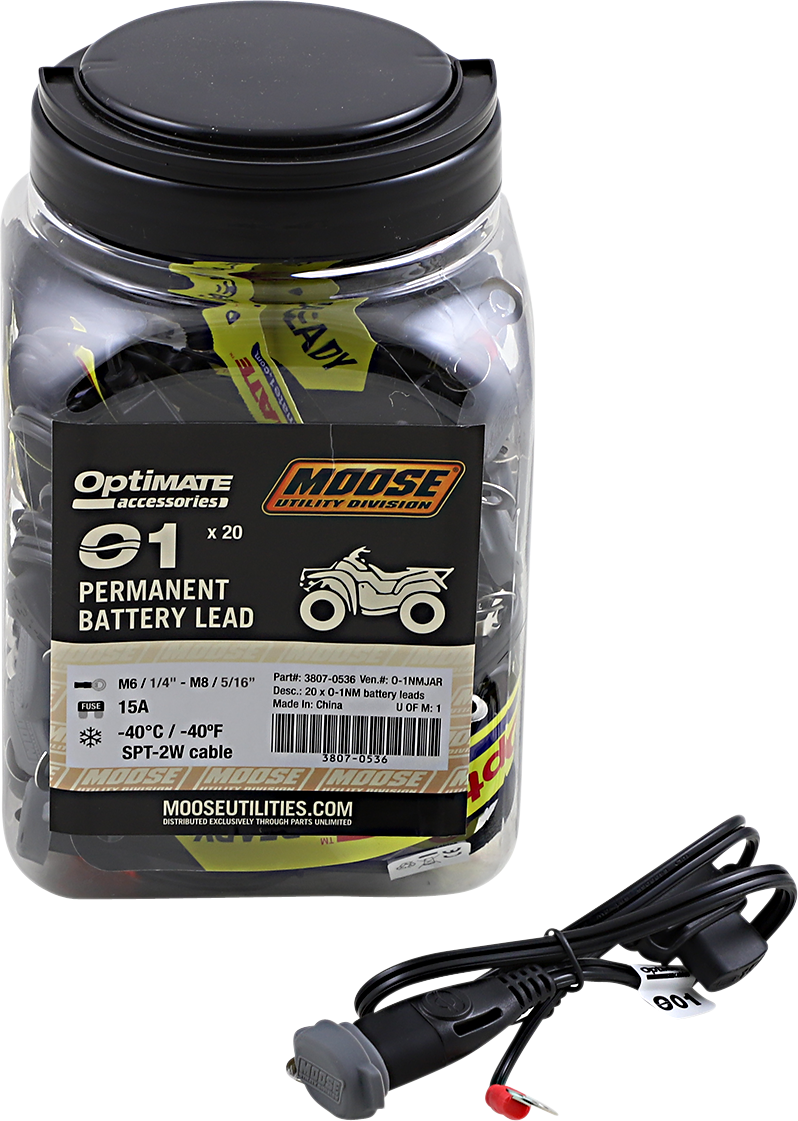 MOOSE OFFROAD Battery Lead - O1 - SAE/12V - Permanent - 20 Pack