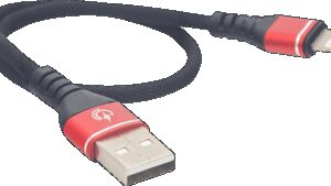 RIDEPOWER Male USB to Male Lightning Cable - Phone - Charger - 12" - Black/Gray