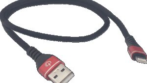 RIDEPOWER Male USB to Male Lightning Cable - Phone - Charger - 18" - Black/Red