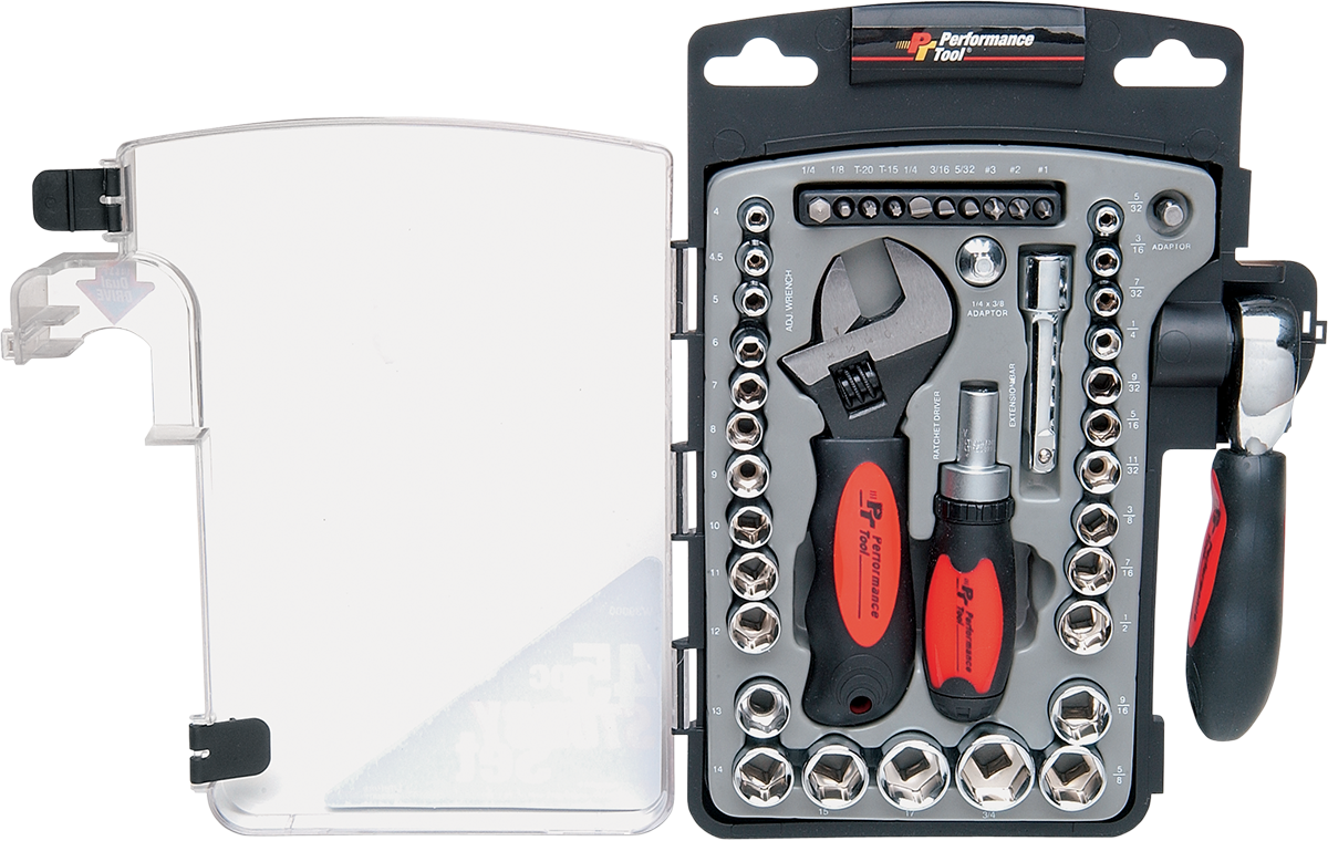 PERFORMANCE TOOL Stubby Tool Set - 45 Piece