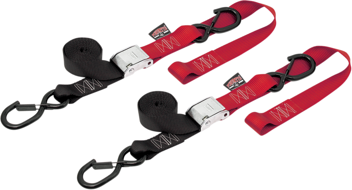 POWERTYE MFG. Cam Tie-Downs - 1-1/2" x 6-1/2' - Black/Red